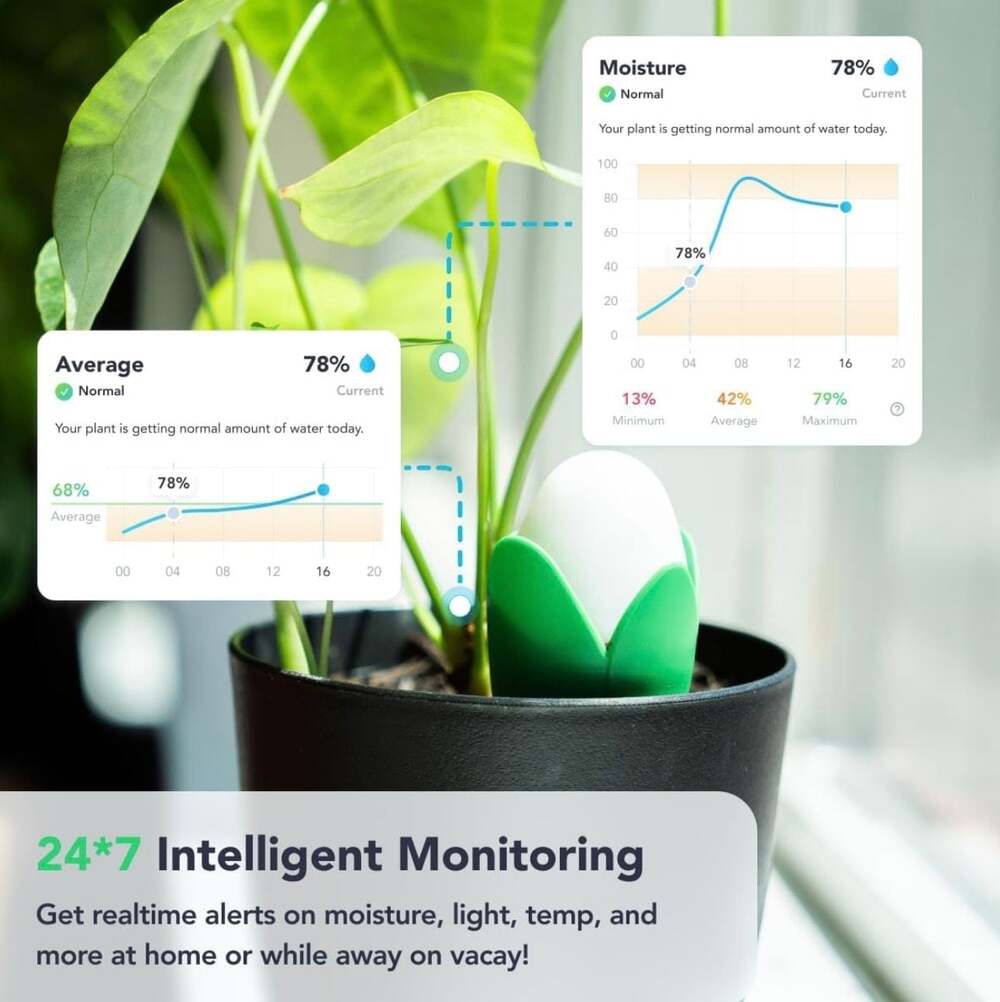Flora Pod Smart Plant Sensor - Moisture, Light, Humidity & Temp Monitor - Picture 8 of 15